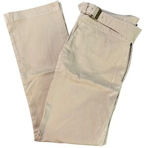 Lauren Ralph Lauren Tan Chino Pants Side Buckle Tab Khaki Straight Leg Womens 12